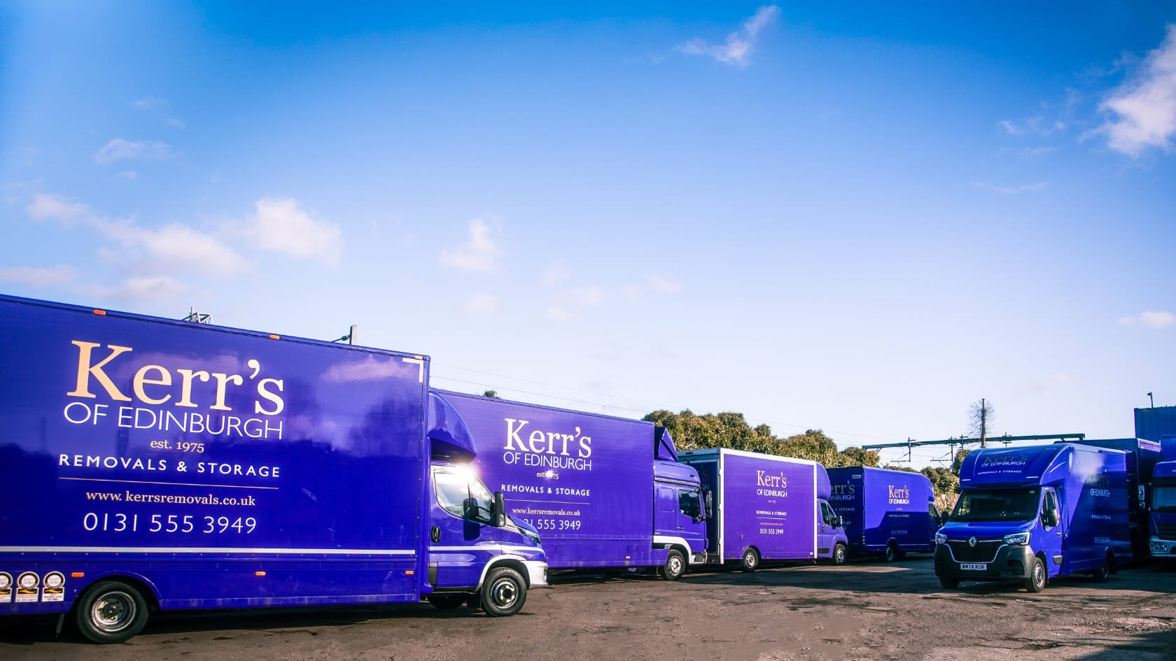 Fleet of Kerr’s Removals vans ready for operation during COVID-19 service update