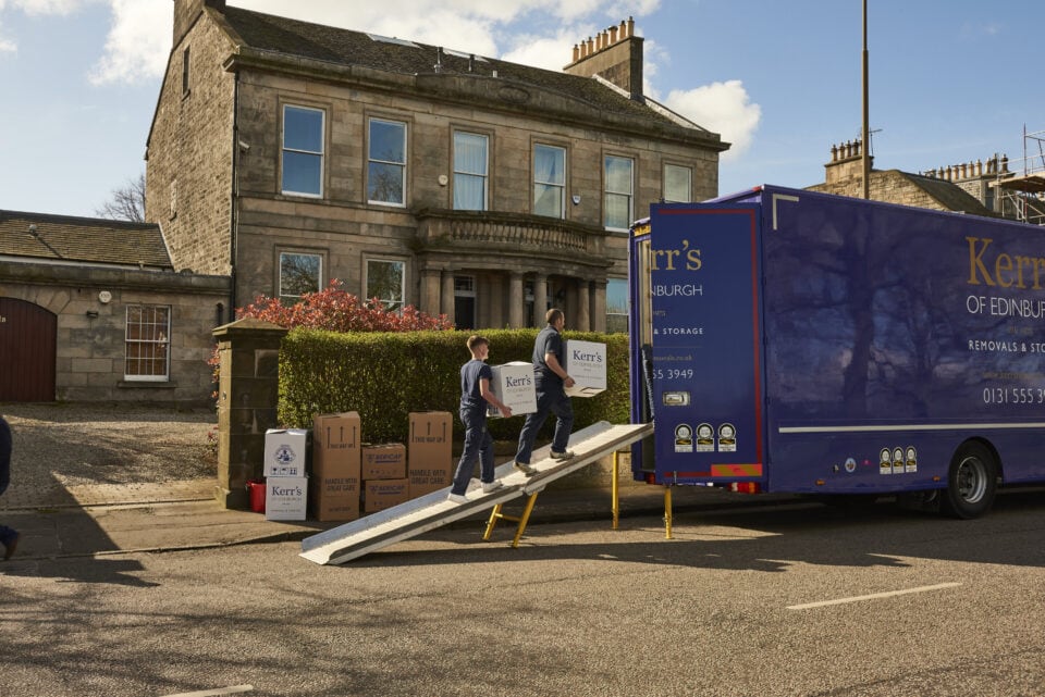 Professional removal vehicle ready for house removals in Edinburgh